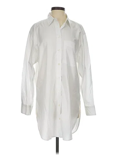 Pre-owned Gap 3/4 Sleeve Button Down Shirt In Ivory