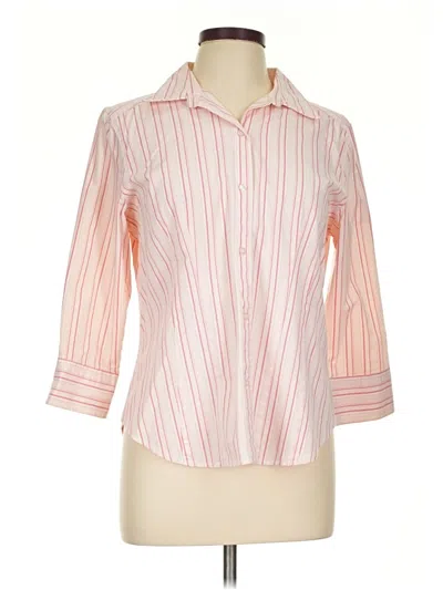 Pre-owned Gap 3/4 Sleeve Button Down Shirt In Pink