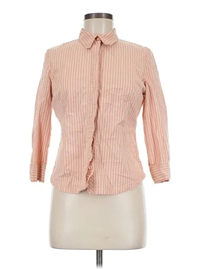 Pre-owned Gap 3/4 Sleeve Button Down Shirt In Tan
