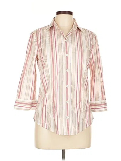 Pre-owned Gap 3/4 Sleeve Button Down Shirt In White