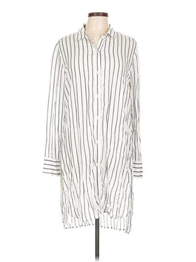 Pre-owned Gap 3/4 Sleeve Button Down Shirt In White