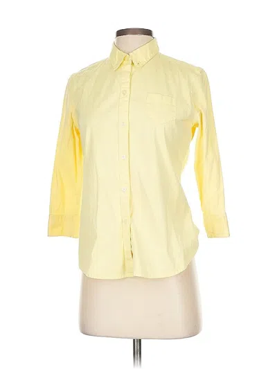 Pre-owned Gap 3/4 Sleeve Button Down Shirt In Yellow