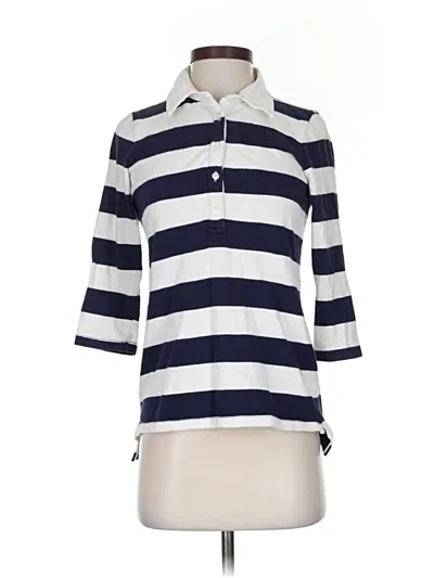 Pre-owned Gap 3/4 Sleeve Polo Shirt In White