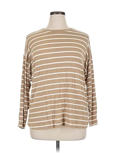 Pre-owned Gap 3/4 Sleeve T-shirt In Brown