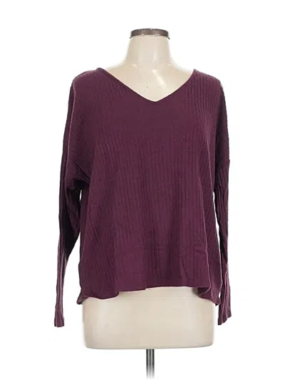 Pre-owned Gap 3/4 Sleeve T-shirt In Burgundy