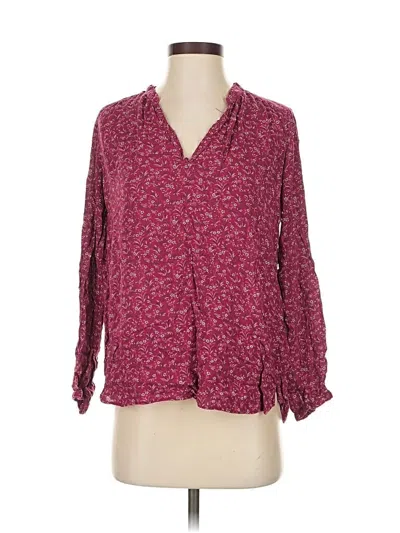 Pre-owned Gap 3/4 Sleeve T-shirt In Burgundy