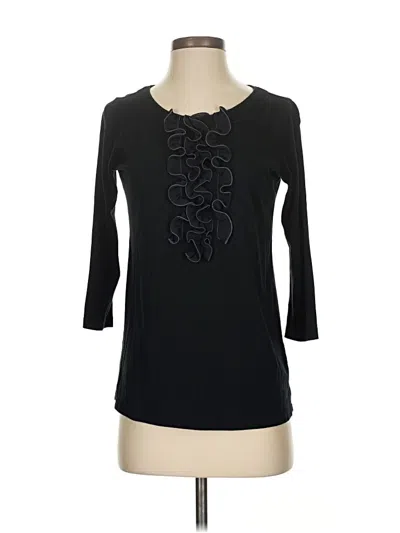 Pre-owned Gap 3/4 Sleeve Top Black Ruffles Neckline Tops