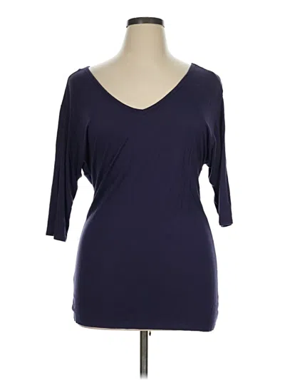 Pre-owned Gap 3/4 Sleeve Top Blue One Shoulder Neckline Tops