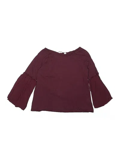 Pre-owned Gap Kids' 3/4 Sleeve Top Burgundy Boatneck Tops