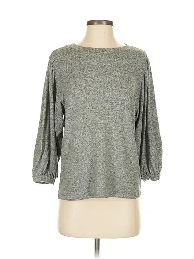 Pre-owned Gap 3/4 Sleeve Top Gray Boatneck Tops