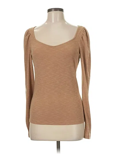 Pre-owned Gap 3/4 Sleeve T-shirt In Brown