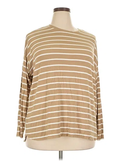 Pre-owned Gap 3/4 Sleeve T-shirt In Tan