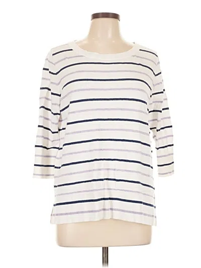 Pre-owned Gap 3/4 Sleeve T-shirt In White