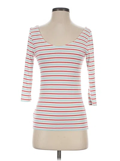 Pre-owned Gap 3/4 Sleeve T-shirt In White