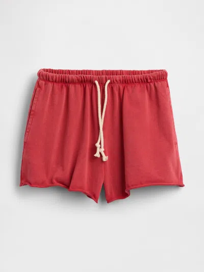 Gap 3.5" Vintagesoft Terry Relaxed Sweat Shorts In Red
