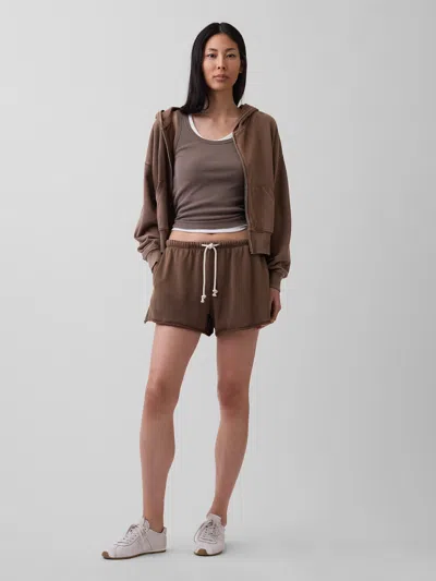 Gap 3.5" Vintagesoft Terry Relaxed Sweat Shorts In Brown