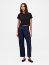 Gap 365 High Rise Brushed Twill Taper Ankle Trousers
