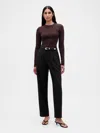 Gap 365 High Rise Brushed Twill Taper Ankle Trousers In Black