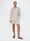 Gap 365 High Rise Linen-blend Shorts In Flax Linen Tan