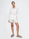 Gap 365 High Rise Linen-blend Shorts In Off White