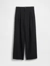 Gap 365 Low Rise Pleated Wide-leg Trousers In Black