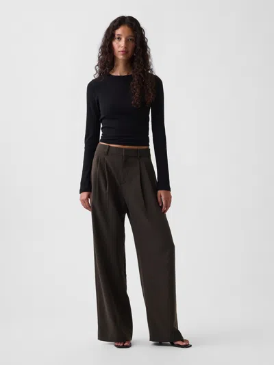Gap 365 High Rise Pleated Trousers In Deep Woods Green