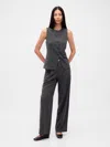 Gap 365 Low Rise Pleated Trousers In Gray