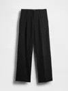 Gap 365 Low Rise Pleated Wide-leg Trousers In Black
