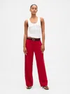 Gap 365 Low Rise Pleated Wide-leg Trousers In Red