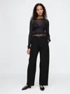 Gap 365 Mid Rise Satin-trim Trousers In Basic Black