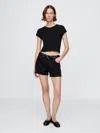 Gap 4" Mid Rise Ultrasoft Relaxed Cutoff Shorts In Black