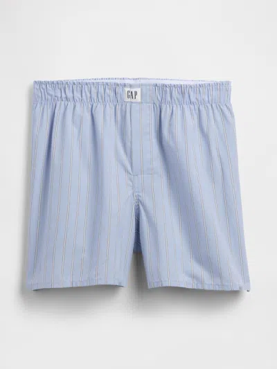 Gap 4.5" Poplin Boxers In Blue Stripe