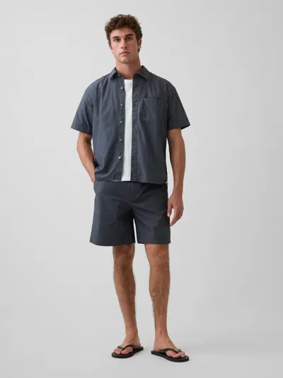 Gap 7" Poplin Relaxed Shorts In Blue