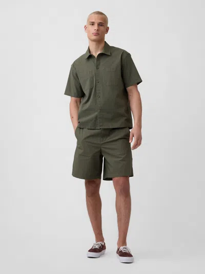 Gap 7" Poplin Relaxed Shorts In Green