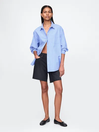 Gap 8" Mid Rise '90s Loose Denim Bermuda Shorts In Black