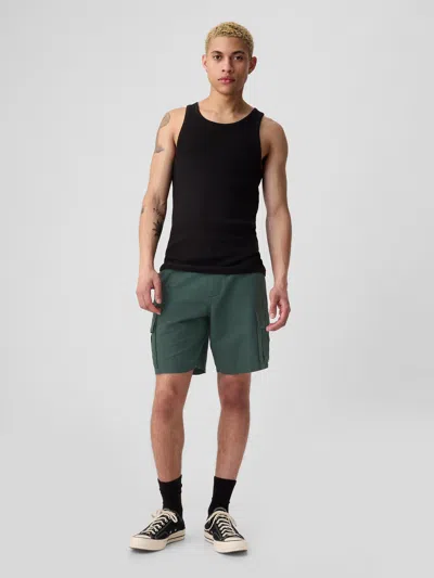 Gap 8" Linen-cotton Cargo Shorts In Dark Green