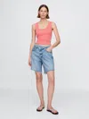 Shop Gap 8" Mid Rise '90s Loose Denim Bermuda Shorts In Light Indigo