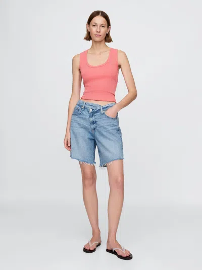Gap 8" Mid Rise '90s Loose Denim Bermuda Shorts In Light Indigo