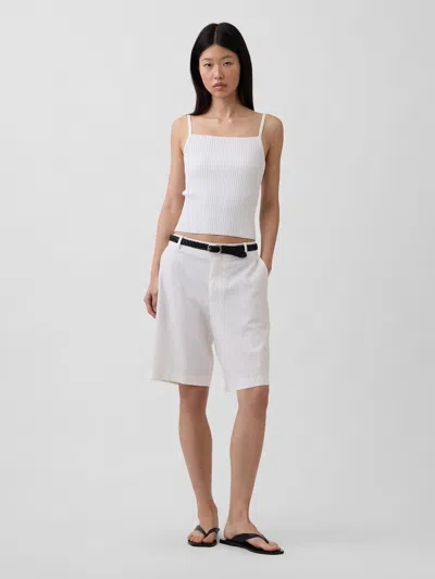 Gap 9" Low Rise Linen-blend Trouser Shorts In White