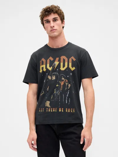 Gap Ac/dc Relaxed Graphic T-shirt In Black