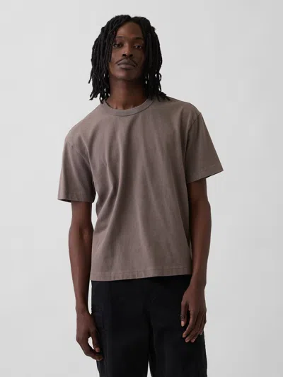 Gap Adult Heavyweight Crop T-shirt In Brown