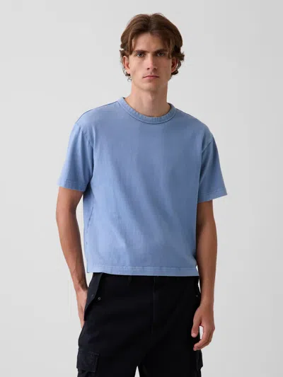 Gap Adult Heavyweight Crop T-shirt In Bainbridge Blue