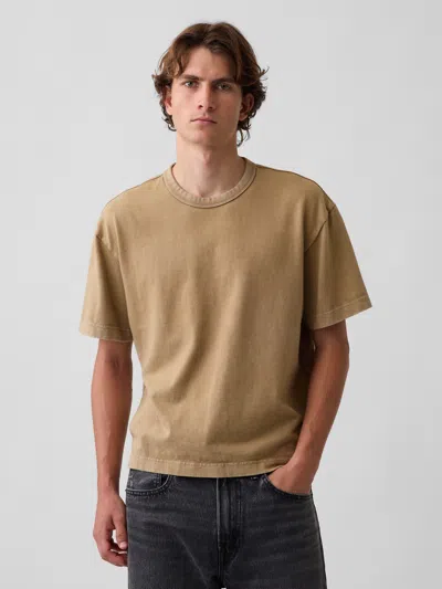 Gap Adult Heavyweight Crop T-shirt In Mission Tan