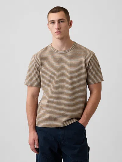 Gap Adult Heavyweight Relaxed T-shirt In Brown Stripe