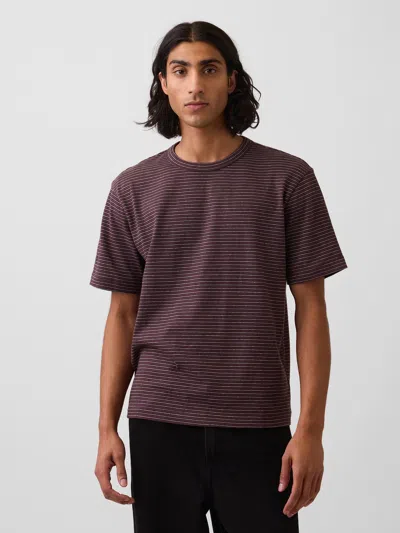 Gap Adult Heavyweight Relaxed T-shirt In Burgundy Stripe