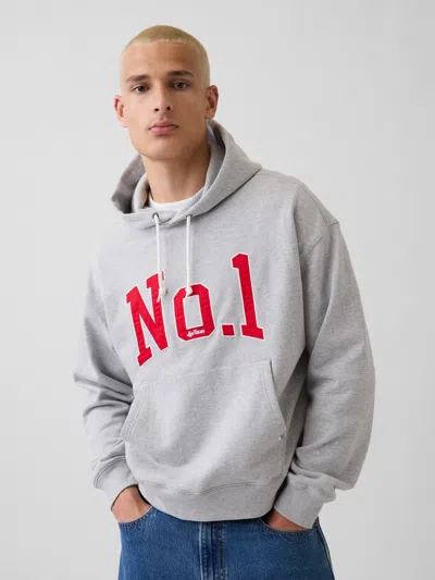 Gap Adult Los Tacos No. 1 Heavyweight French Terry Oversized Hoodie In Light Grey