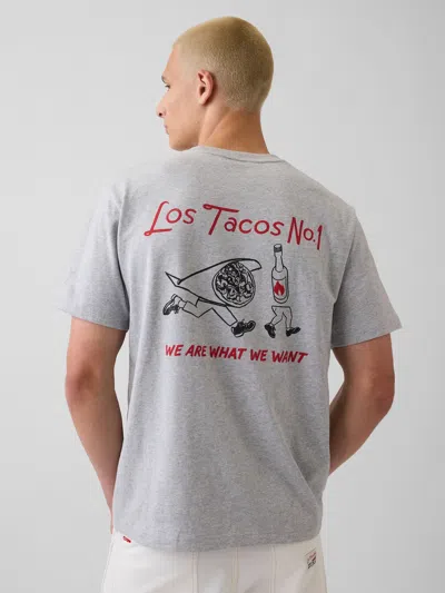 Gap Adult Los Tacos No. 1 Relaxed Graphic T-shirt In Grey