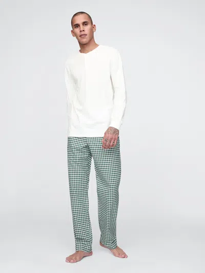 Gap Adult Pajama Pants In Green Gingham
