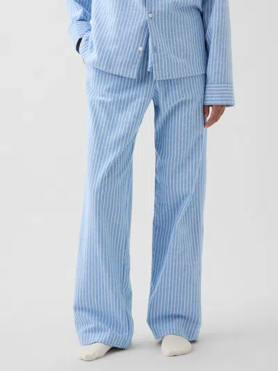 Gap Adult Softest Flannel Pj Pants In Blue Stripes