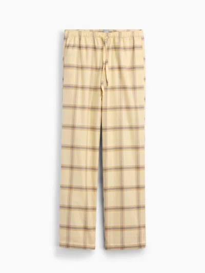 Gap Adult Softest Flannel Pj Pants In Brown & Yellow Plaid